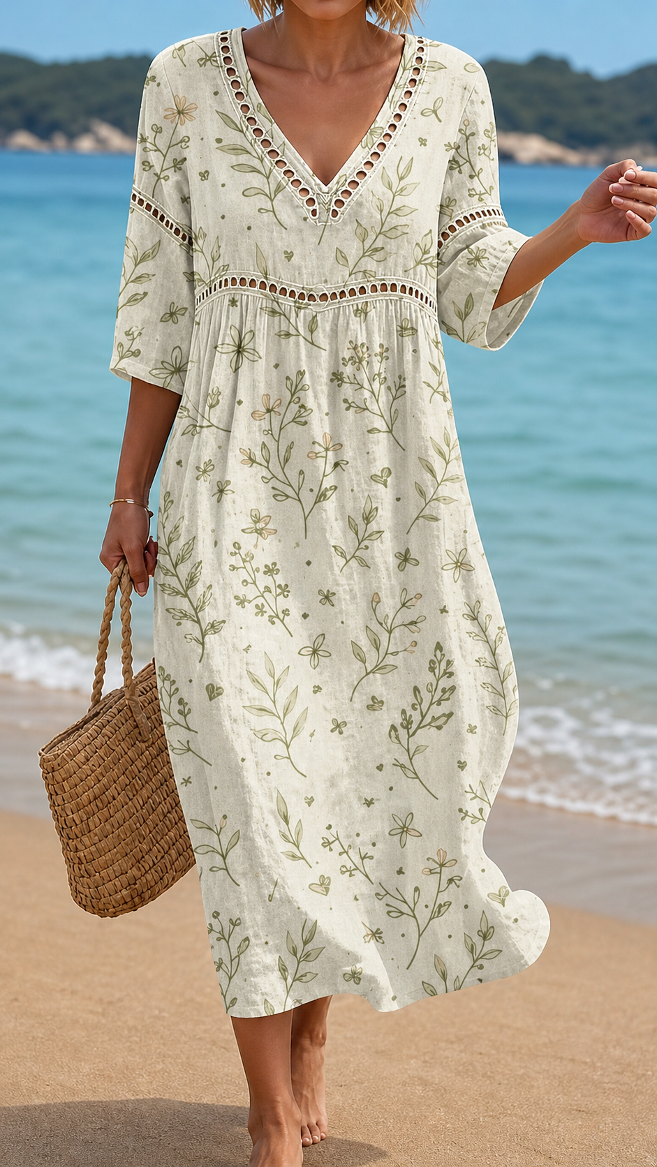 ALTHEA | VESTITO DA MARE CON STAMPA BOTANICA