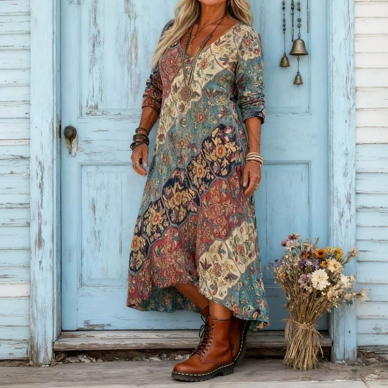 EVELYN | ABITO CASUAL A MANICHE LUNGHE DI ISPIRAZIONE VINTAGE