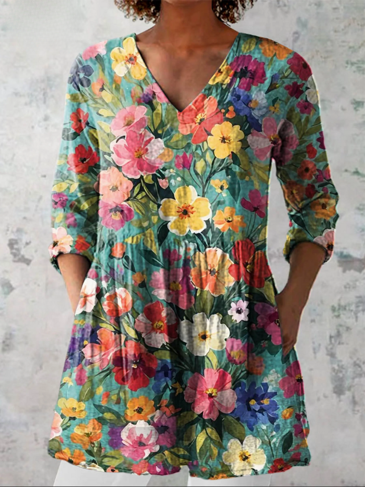 NORA | CAMICIA LUNGA CON SCOLLO A V