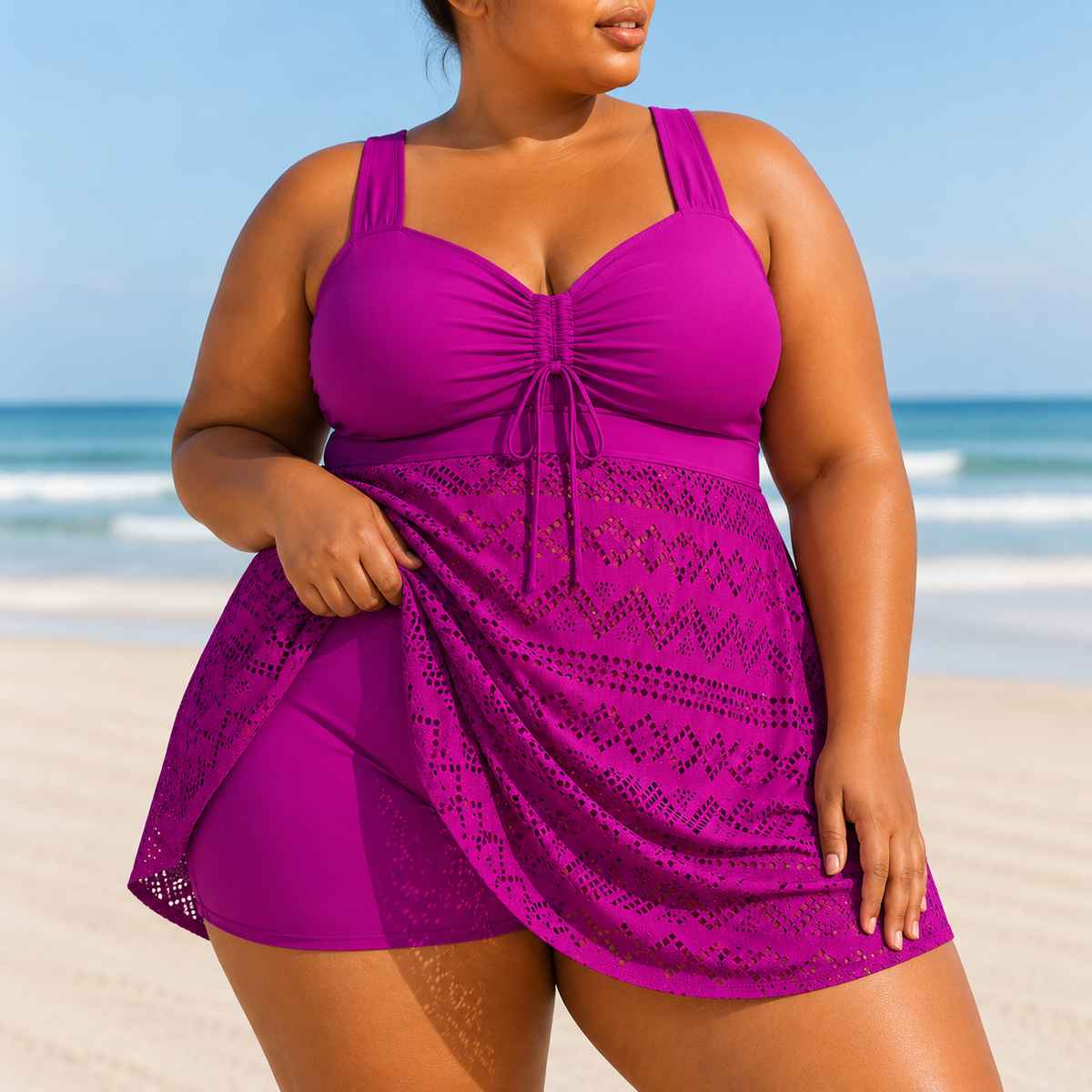 EMILLE | VESTITO DA MARE RAFFINATO TAGLIE FORTI