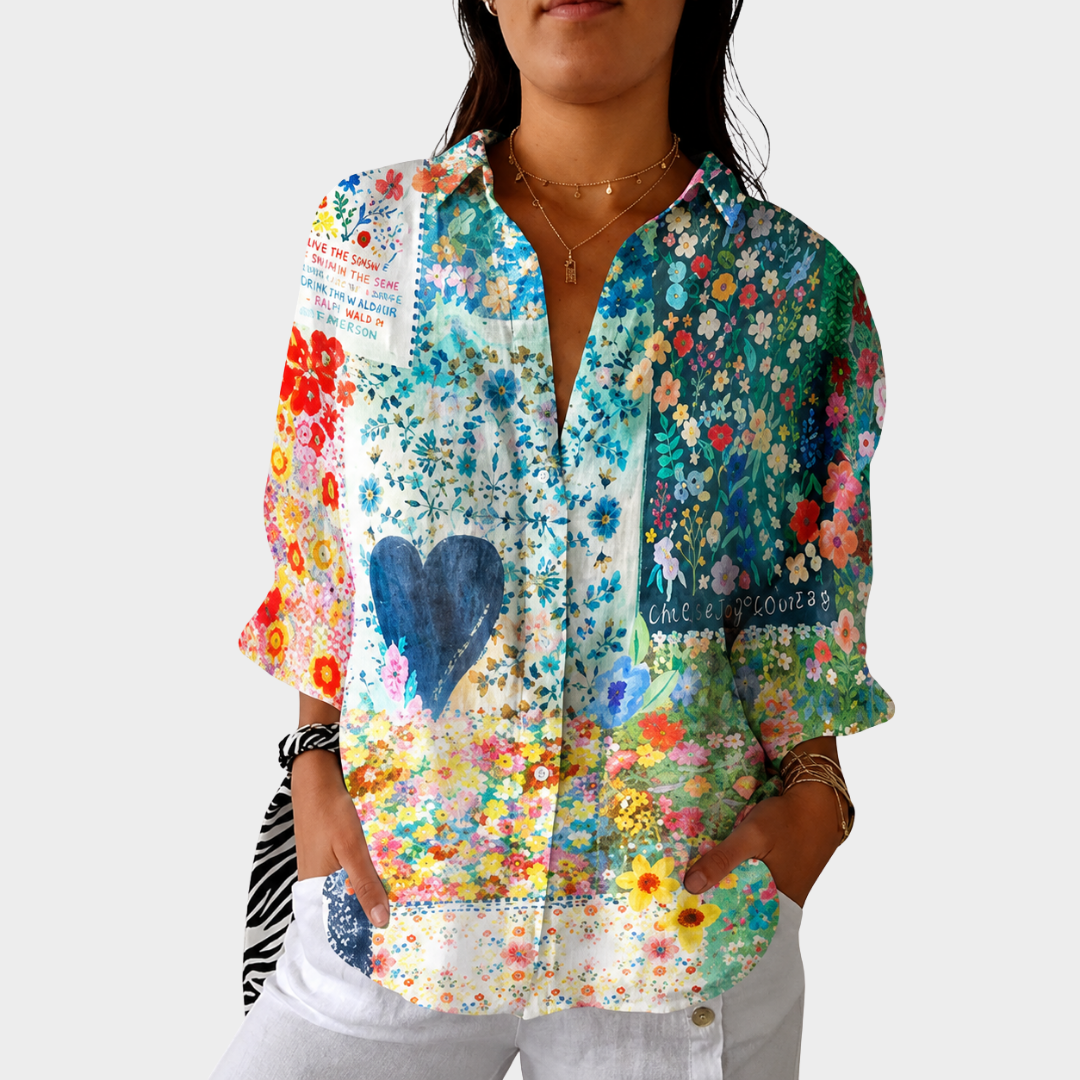 LAUREN | CAMICETTA LEGGERA CON STAMPA COLORATA