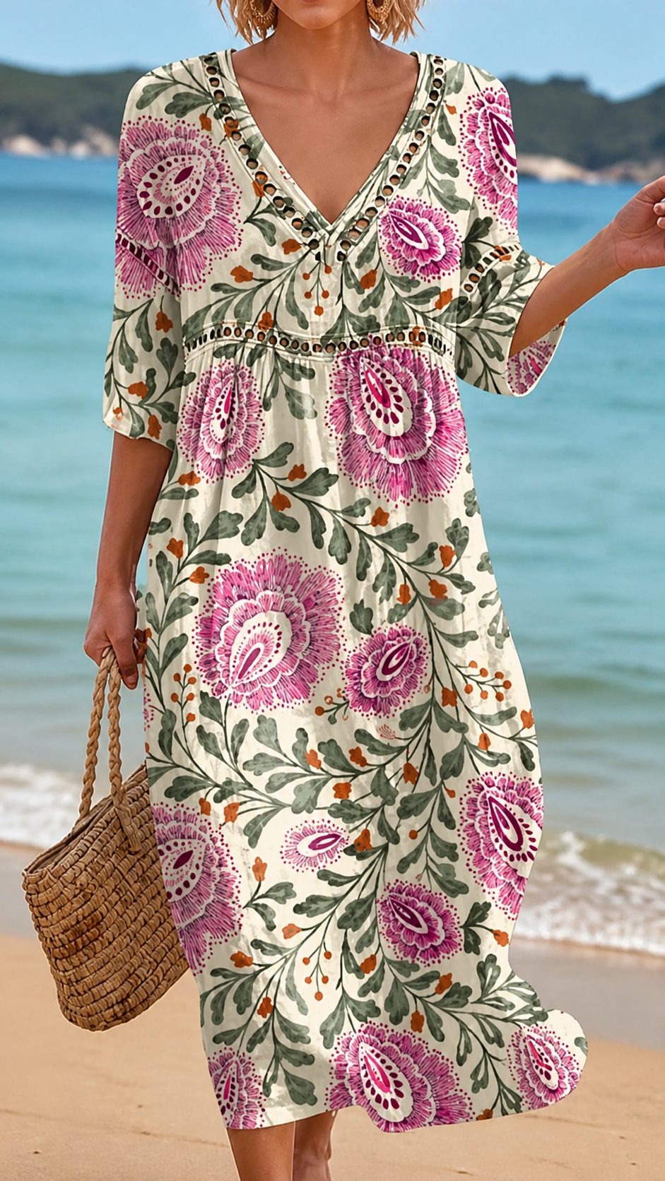 SCARLETT | ELEGANTE ABITO DA MARE A FIORI