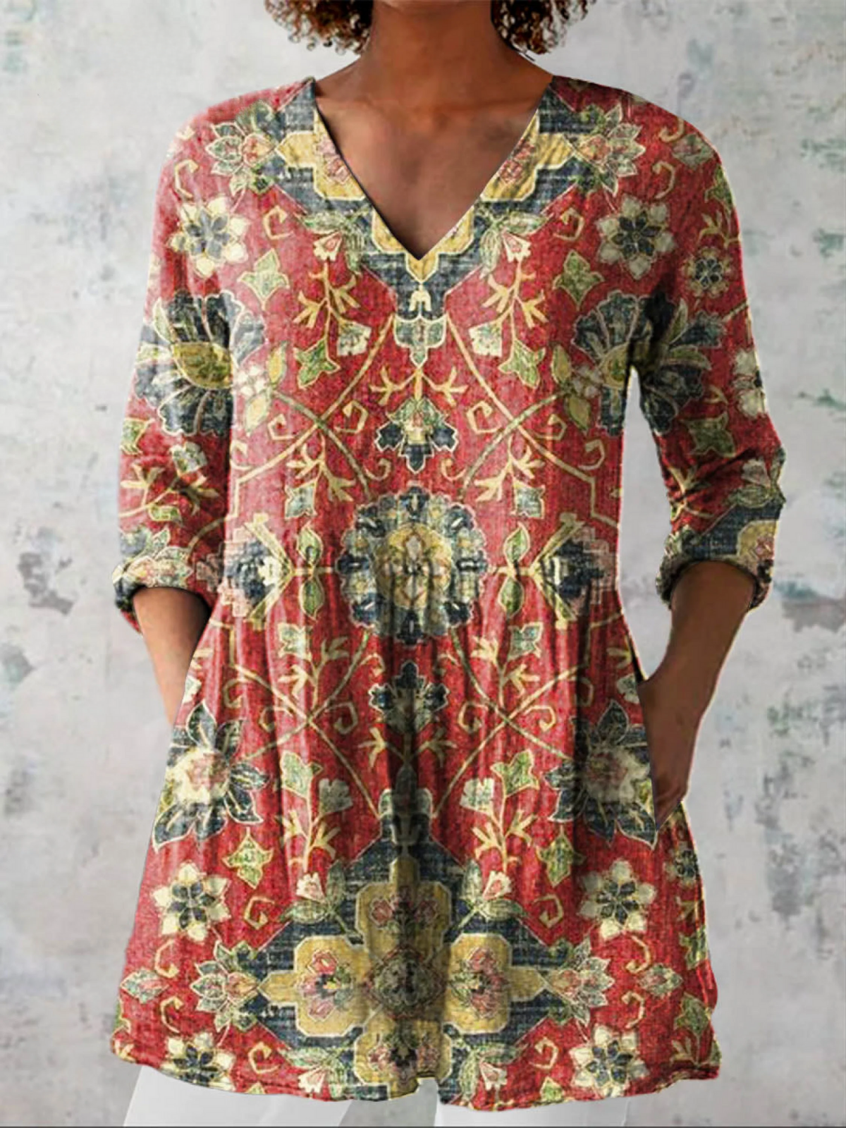 LEA | CAMICIA LUNGA CON SCOLLO A V