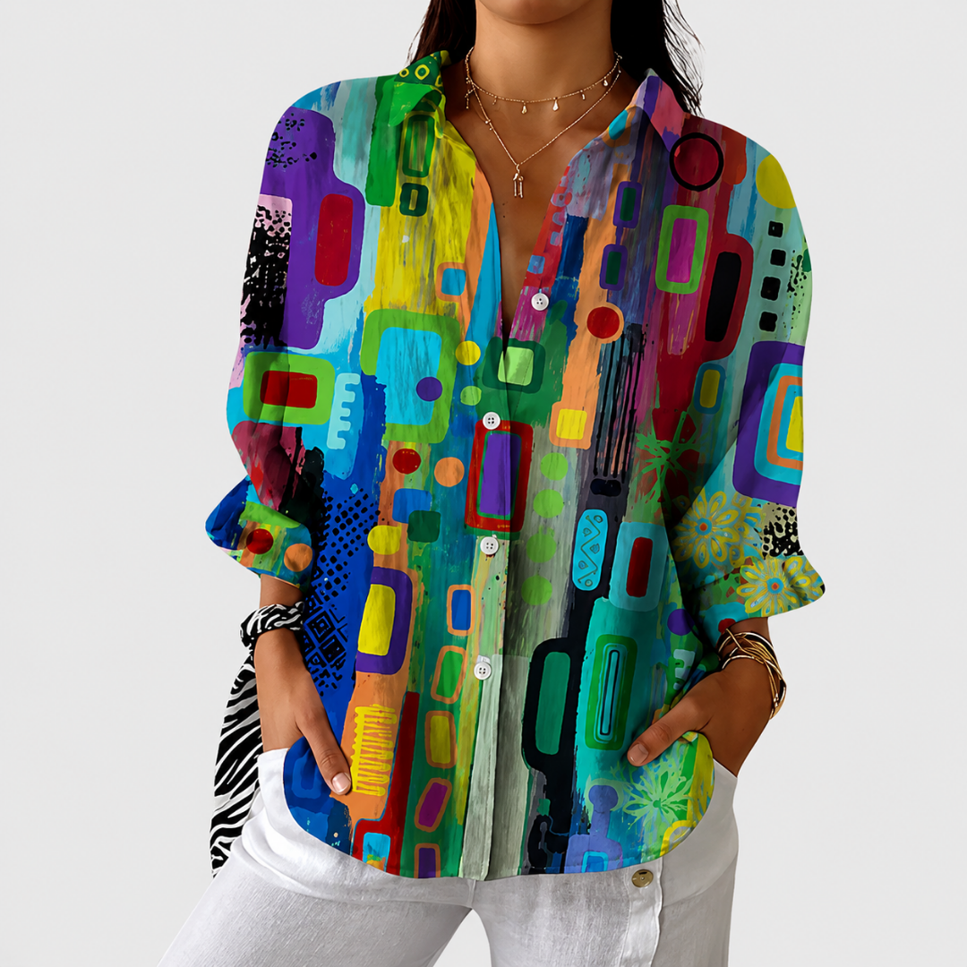 KINSLEY | CAMICETTA LEGGERA CON STAMPA COLORATA