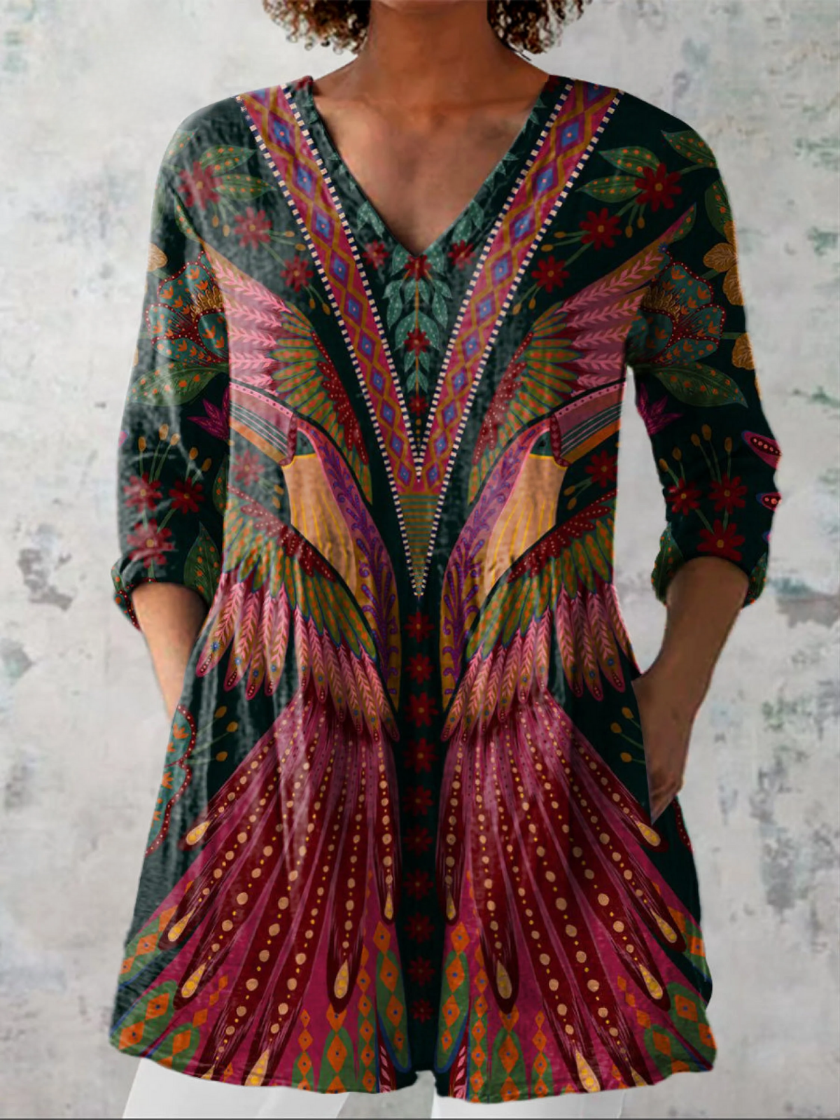 MANON | CAMICIA LUNGA CON SCOLLO A V