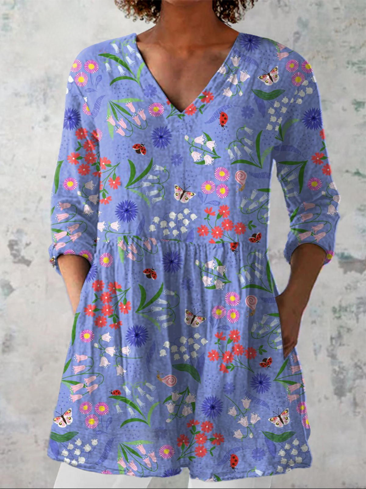 ALINE | CAMICIA LUNGA CON SCOLLO A V