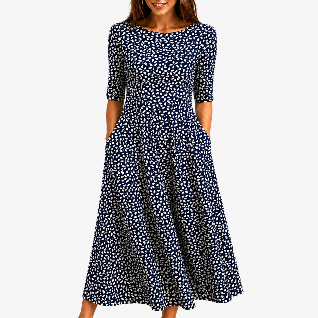 MARIANA | ABITO MAXI A SACCHETTO MIDNIGHT BLOOM