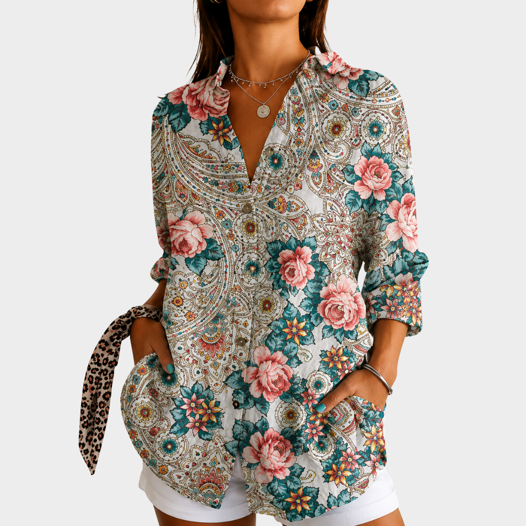 EVELYN | CAMICETTA VINTAGE CON STAMPA PAISLEY ROSE