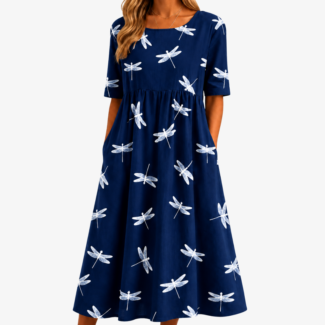 ISABELLA | ABITO MIDI A PORTAFOGLIO DRAGONFLY BREEZE
