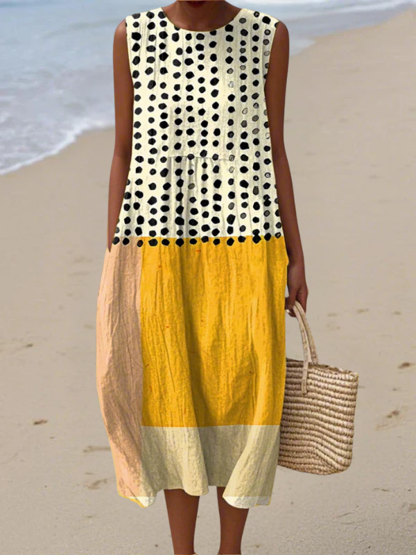 LEAH | VESTITO MIDI A COLORI A POIS