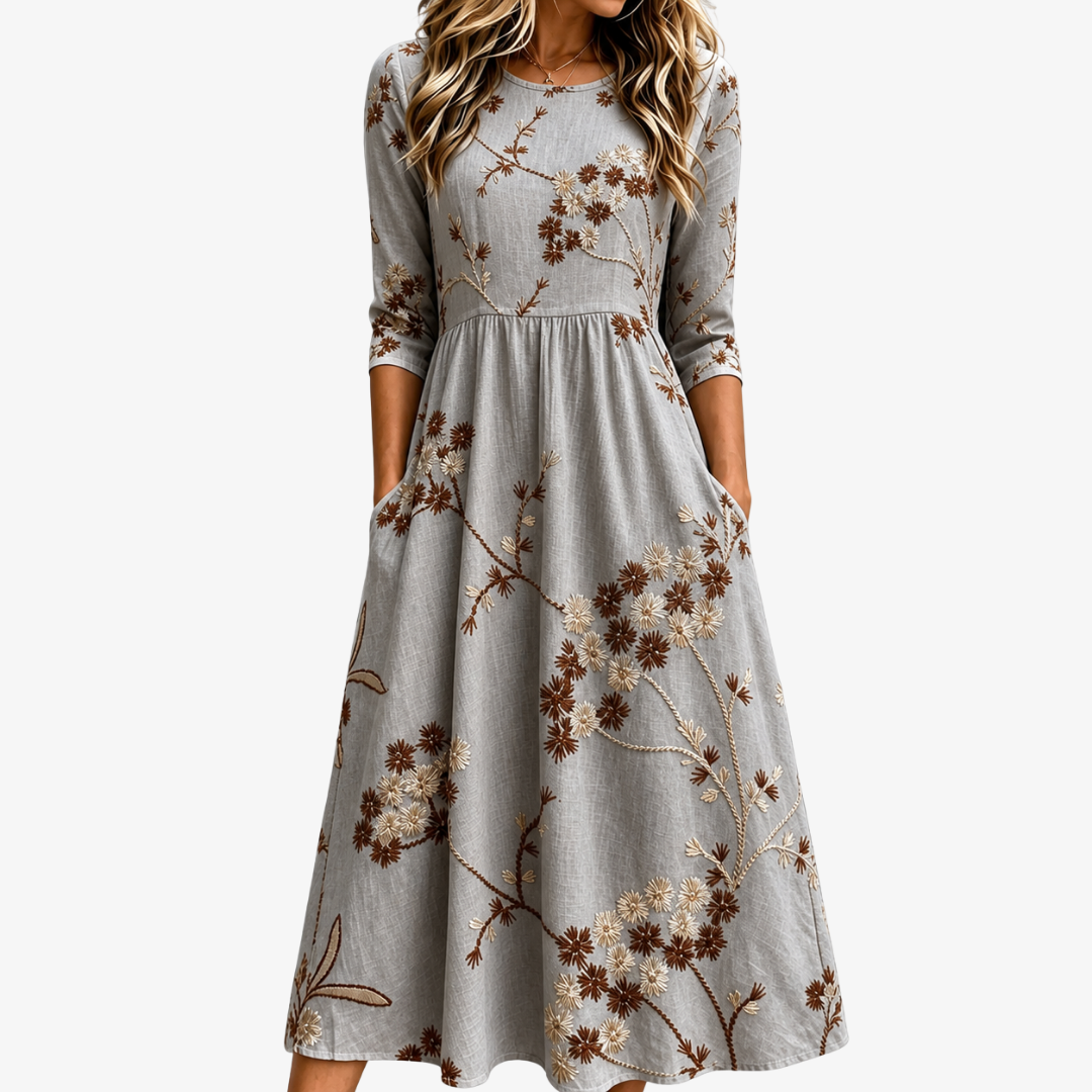 SOPHIA | ABITO MIDI A TASCHE AUTUMN BLOSSOM