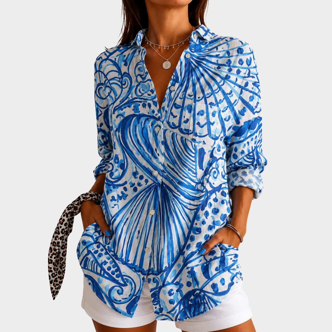 GRACE | CAMICIA CON STAMPA CONCHIGLIE SEASIDE
