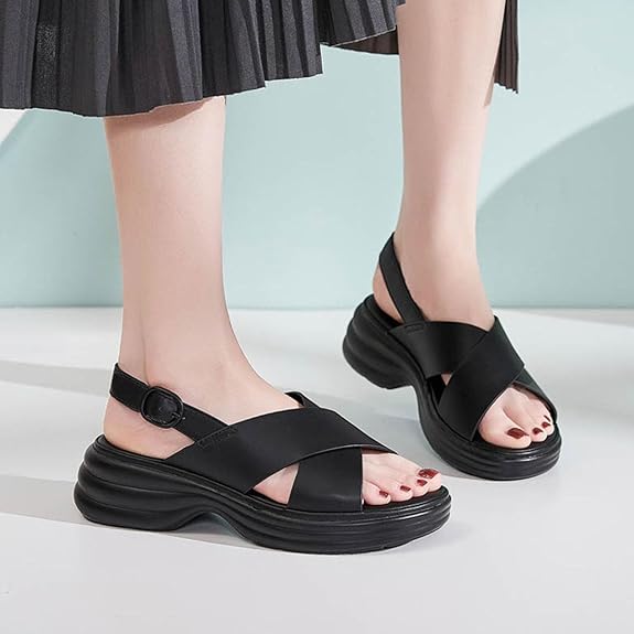 CHARLOTTE | SANDALI ORTOPEDICI CON PLATEAU CROSSOVER
