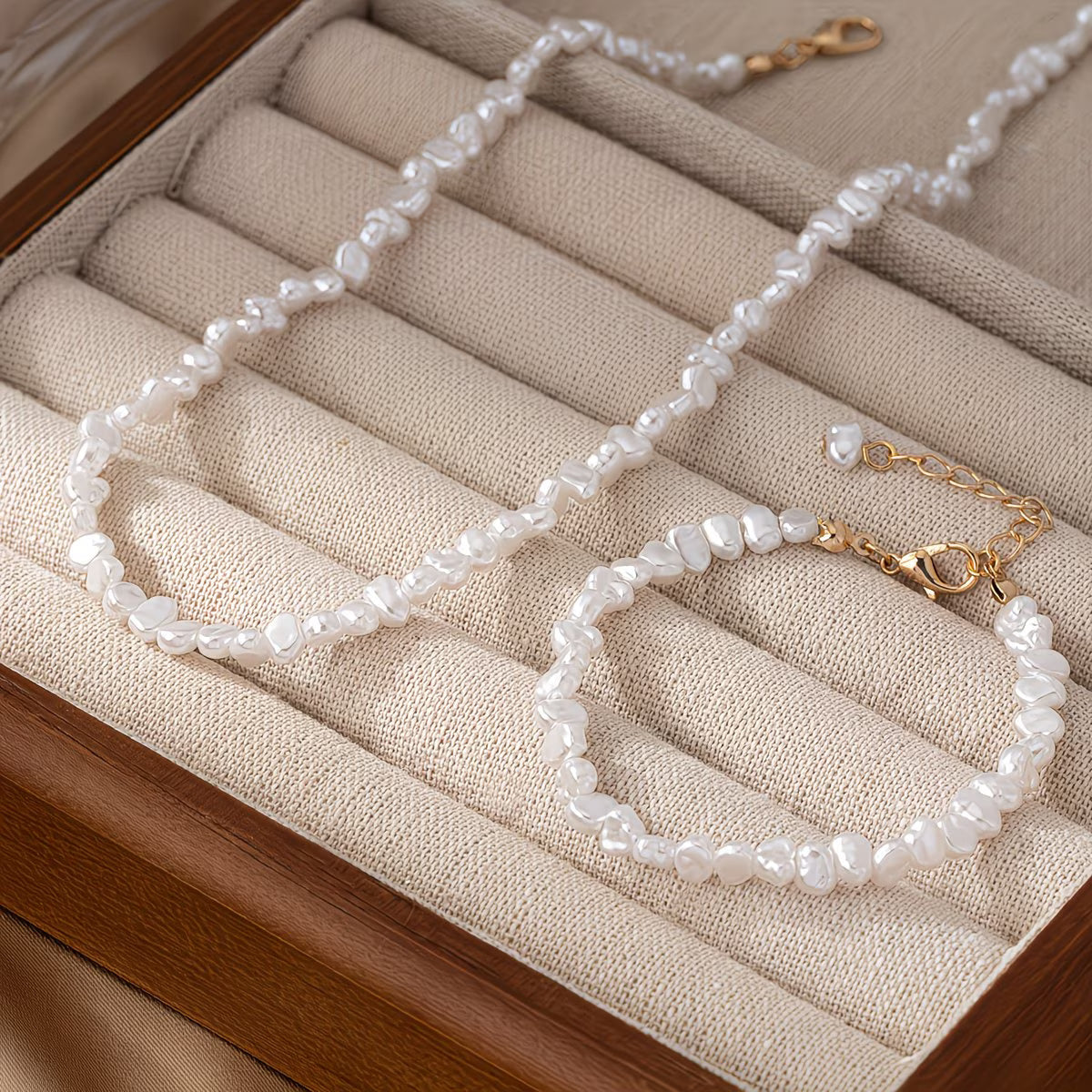 ISOLDE | SET COLLANA E BRACCIALE CON PERLE BAROCCHE