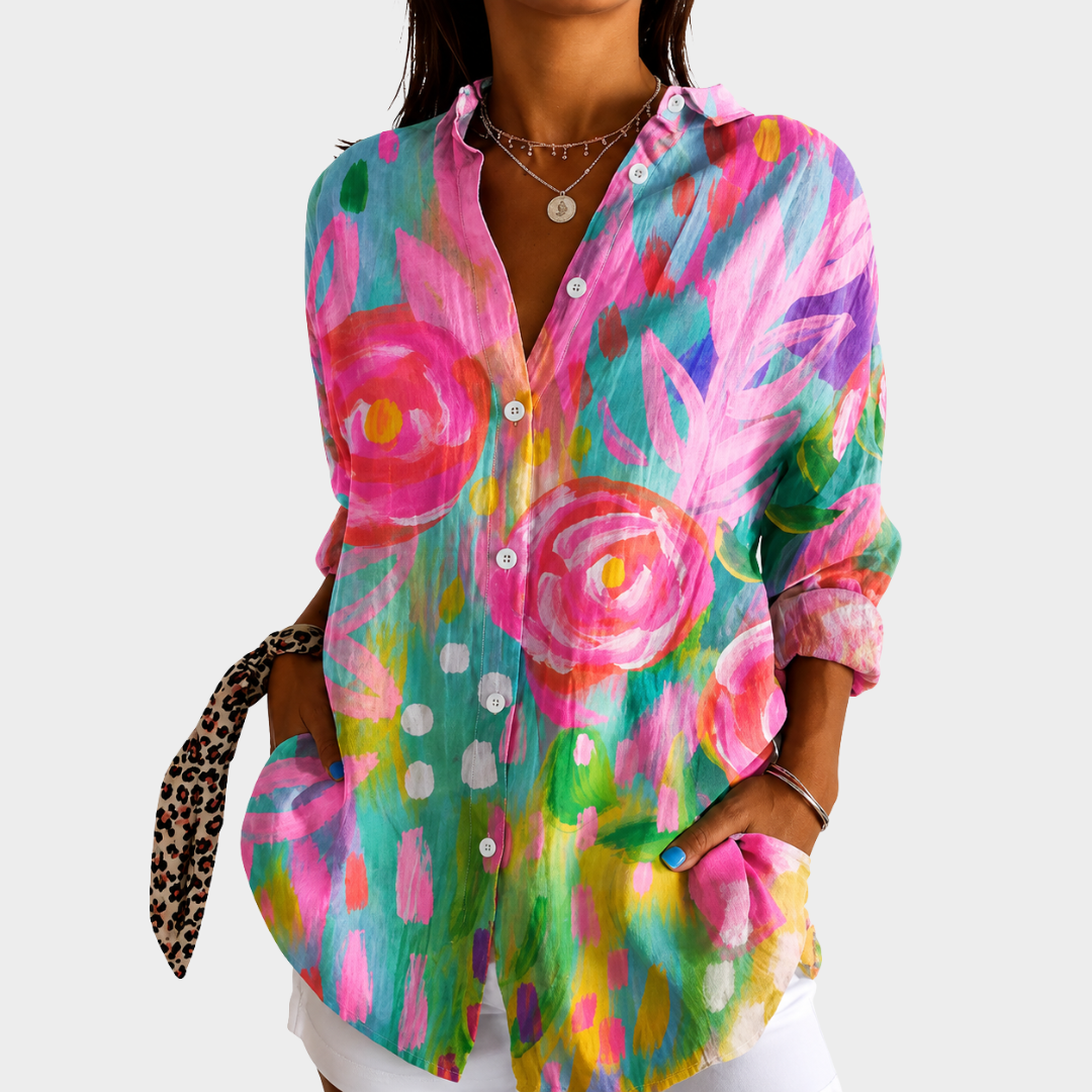 AMELIA | CAMICETTA PAINTED GARDEN BREEZE