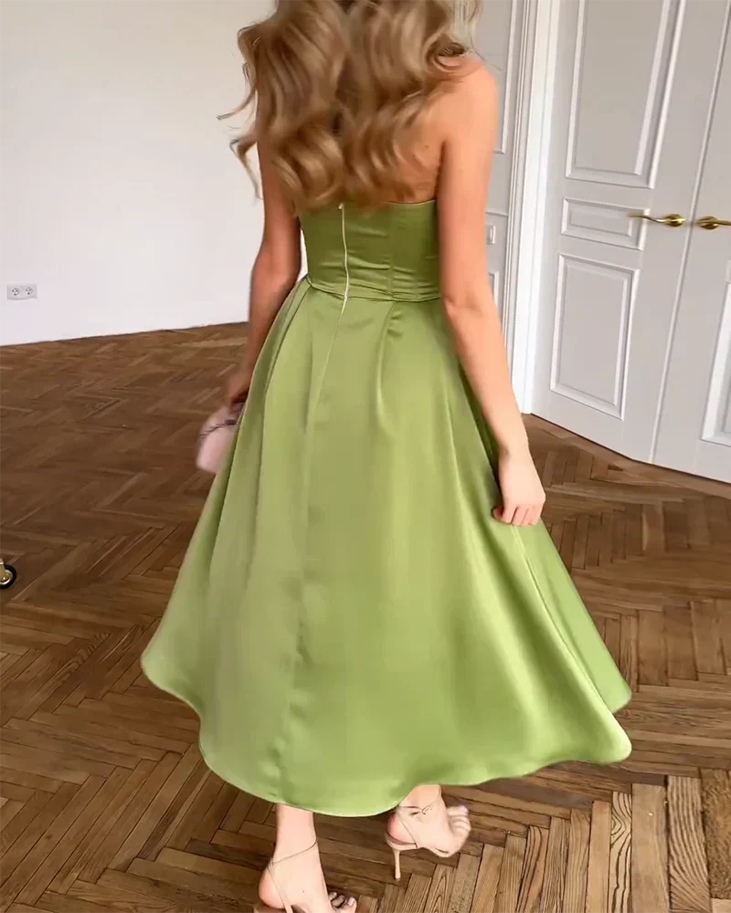 CAROLINE | ABITO MIDI ELEGANTE SENZA SPALLINE