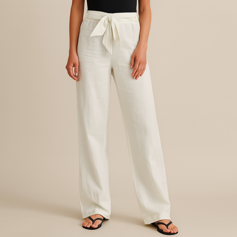 LORRAINE | PANTALONI ESSENZIALI CON CINTURA IN TESSUTO