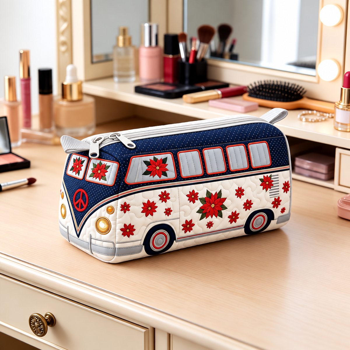 POINSETTAVAN | POCHETTE COSMETICA CAMPER FLOREALE NATALIZIO