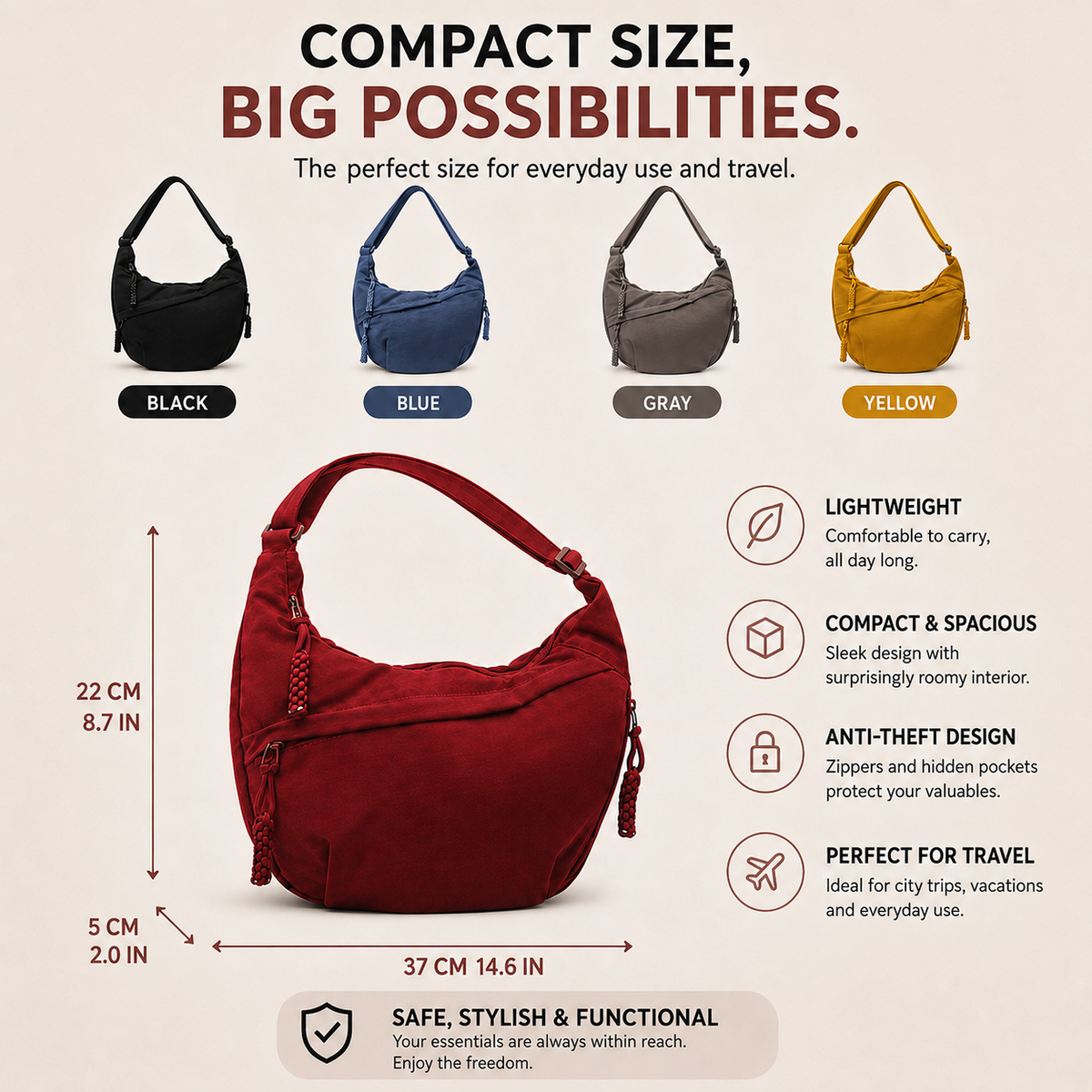 GIOIA | BORSA A SPALLA ARANCIONE