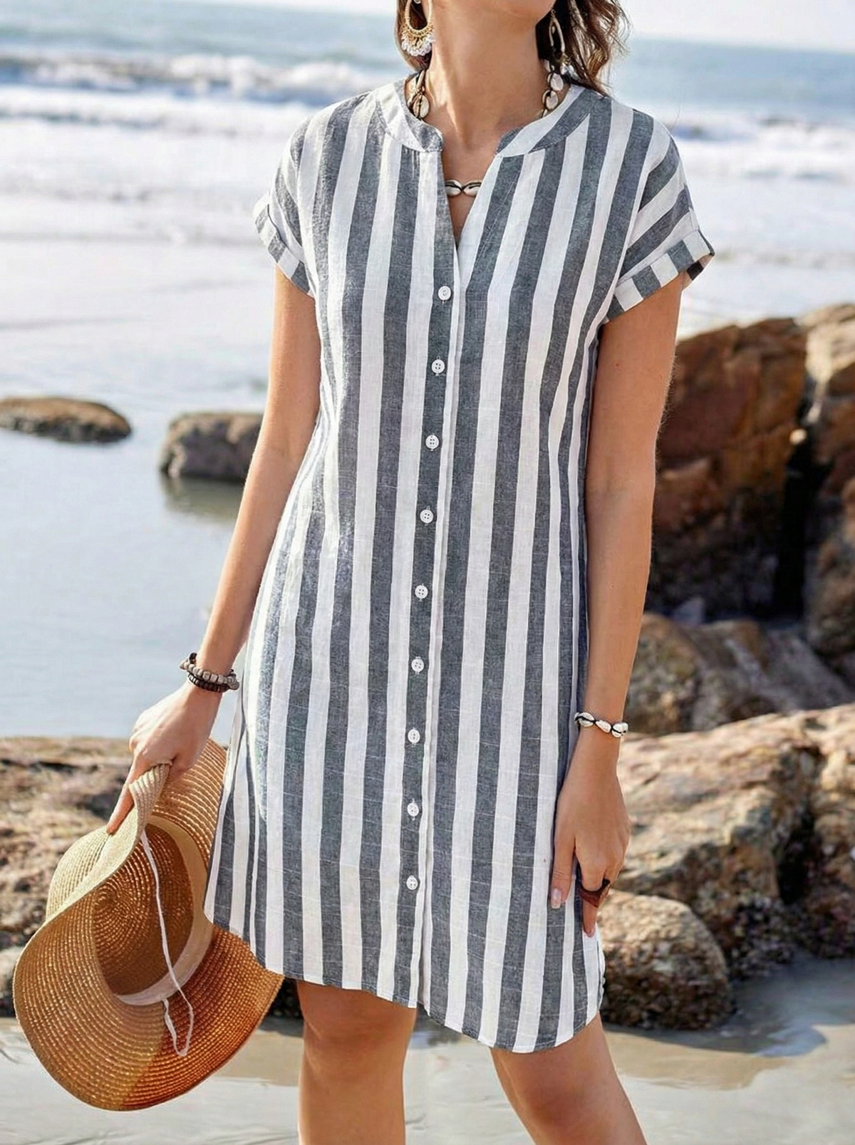 SANDRA | ABITO A RIGHE ELEGANTE