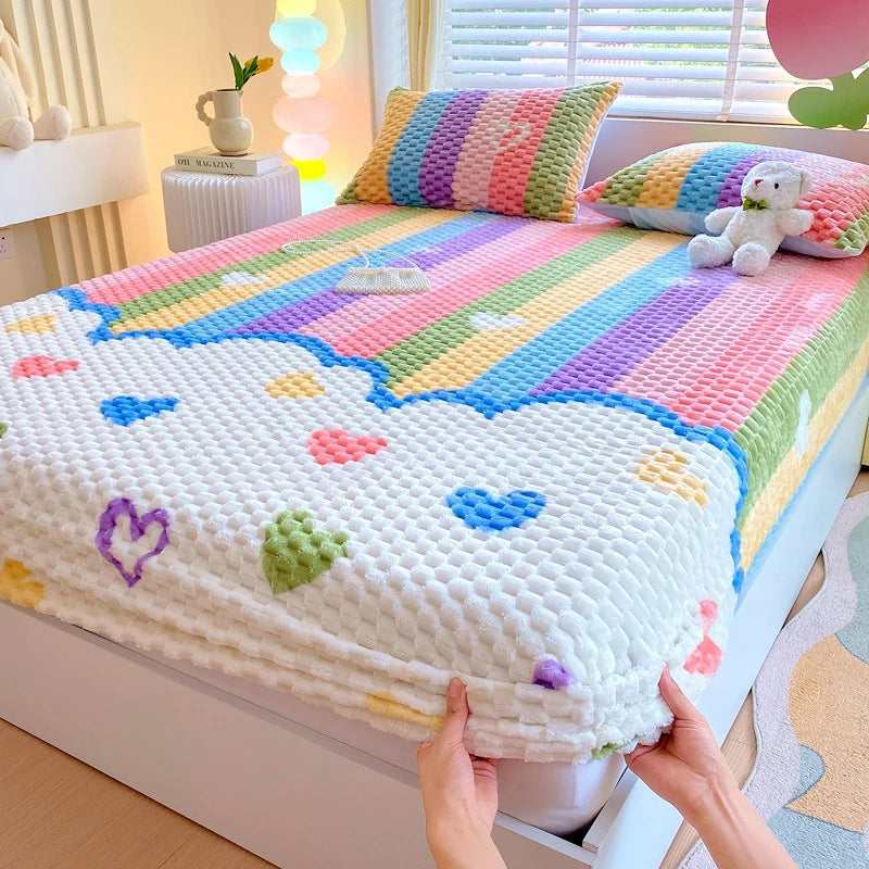 RAINBOWDREAM | SET BIANCHERIA DA LETTO IN PELUCHE COLORATO