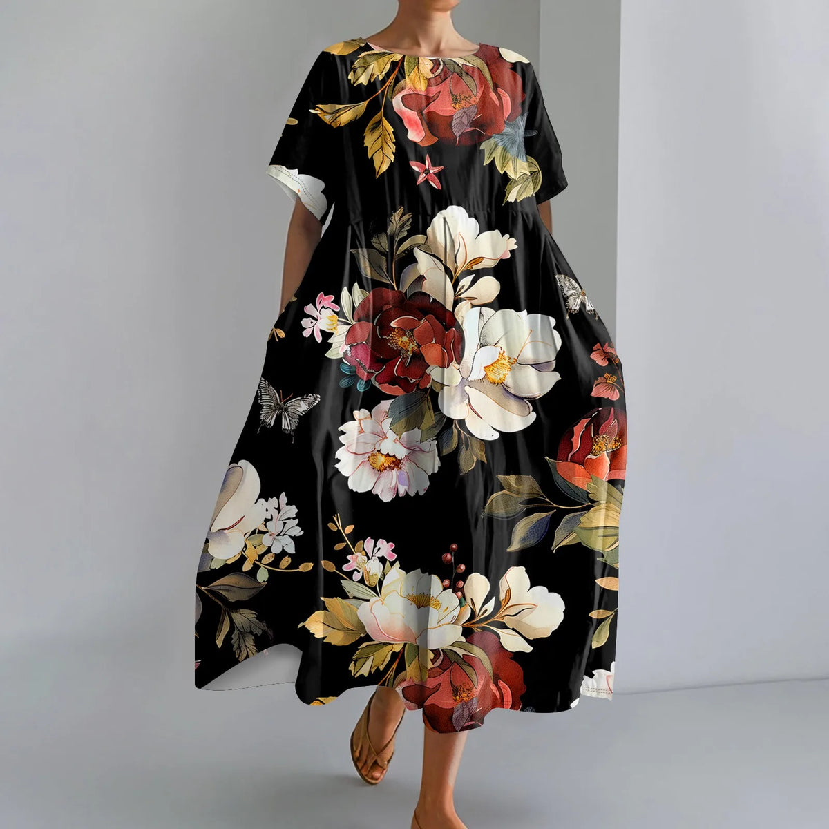 JUTTA | MAXI ABITO LEGGERO CON UNA BELLISSIMA STAMPA FLOREALE