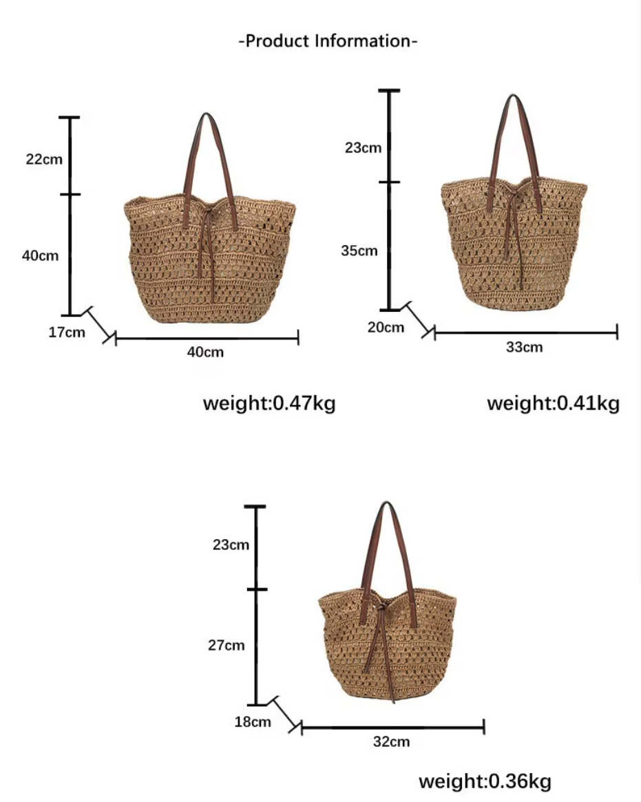 LEYLA | BORSA TOTE IN PAGLIA INTRECCIATA A MANO