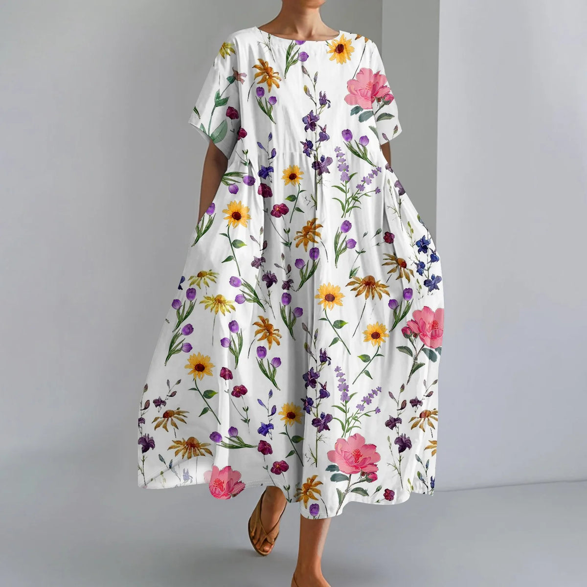 JUTTA | MAXI ABITO LEGGERO CON BELLISSIMA FANTASIA FLOREALE