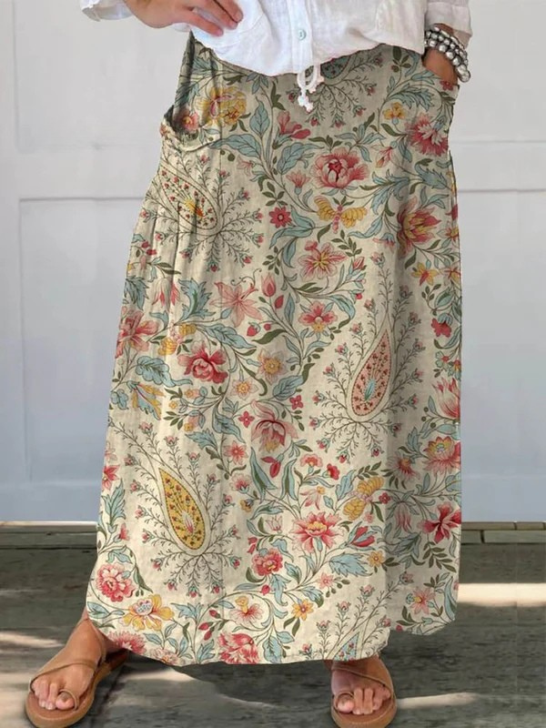 NILVA | GONNA CON TASCHE CON STAMPA FLOREALE VINTAGE