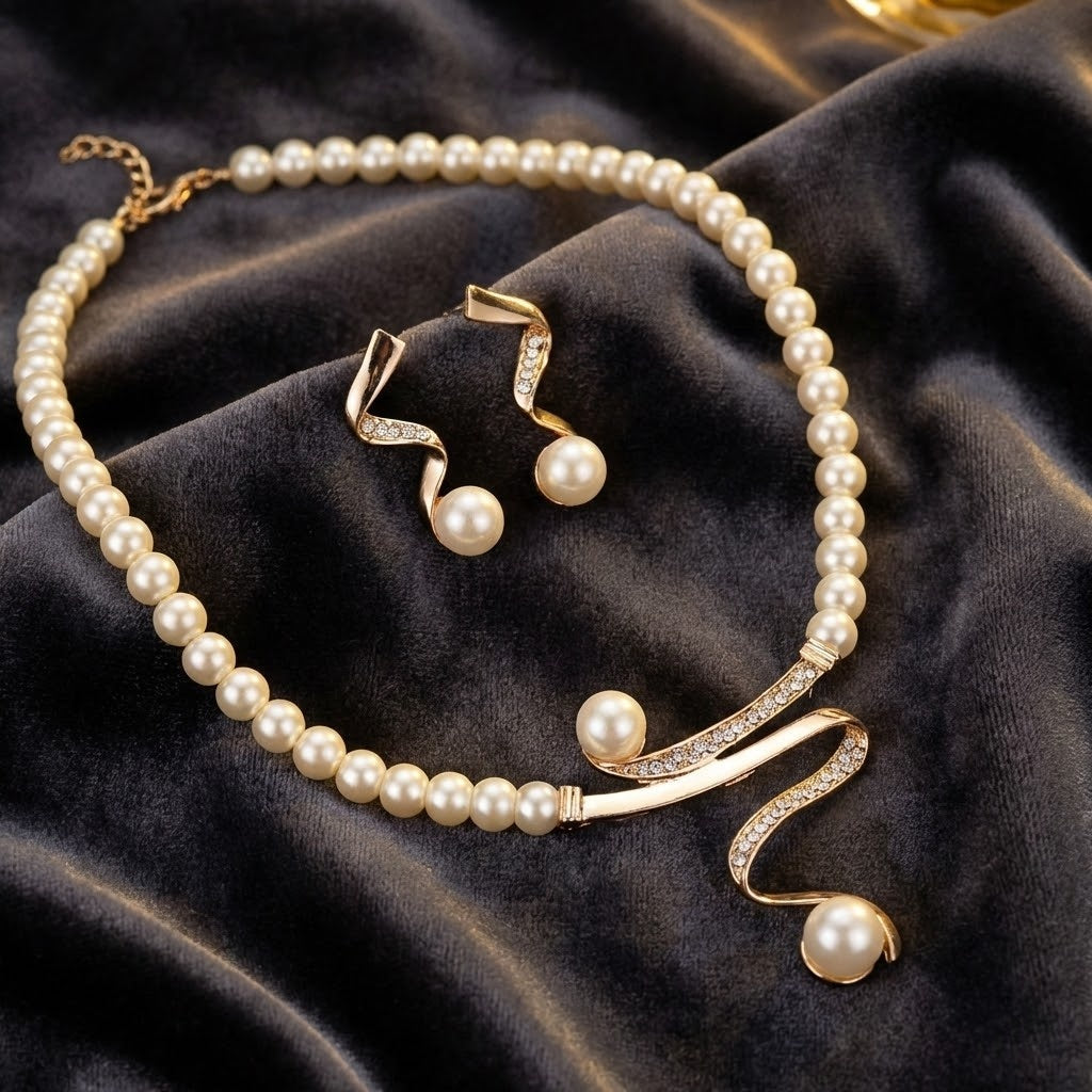 SERAPHINA | SET DI GIOIELLI CON PERLE ELEGANT WAVE