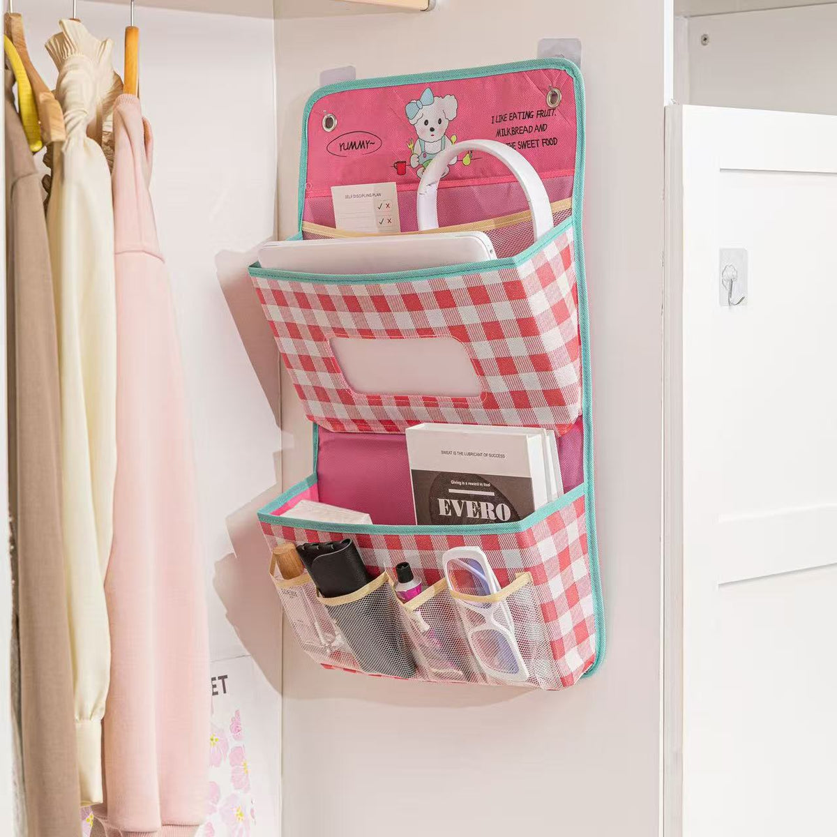 ROSYHAVEN | ORGANIZER PER ARMADIO SOSPESO A QUADRI ROSA