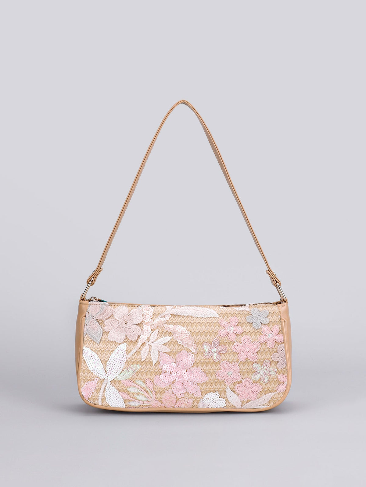 PETALBLUSH | BORSA A TRACOLLA CON PAILLETTE FLOREALI ROSA