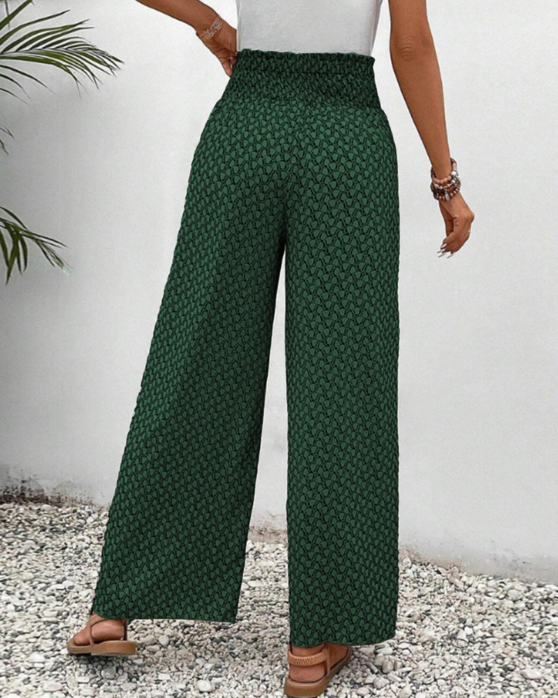 CATHERINE | PANTALONI A GAMBA AMPIA CON VITA ARRICCIATA