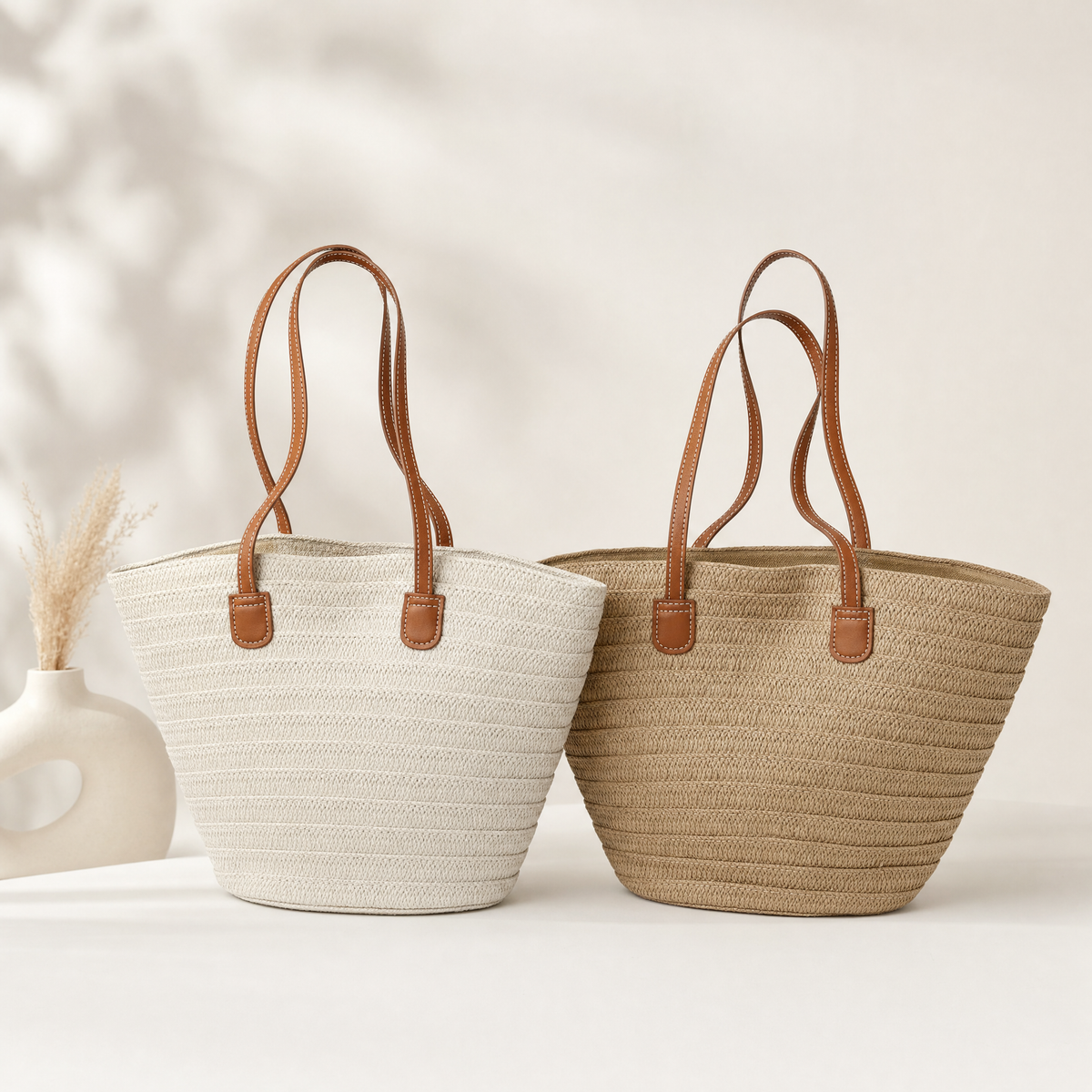 THE ESTELLE | BORSA DA MERCATO CLASSICA INTRECCIATA A MANO