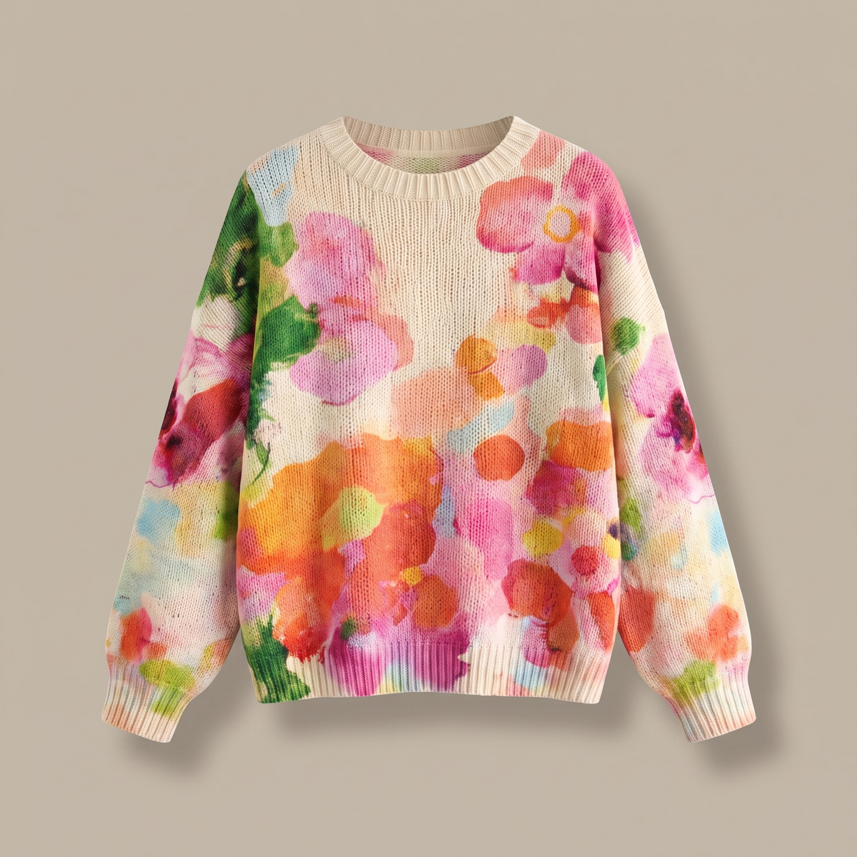 FERRONA | MAGLIA IN MAGLIA FLOREALE TIE-DYE MULTICOLOR