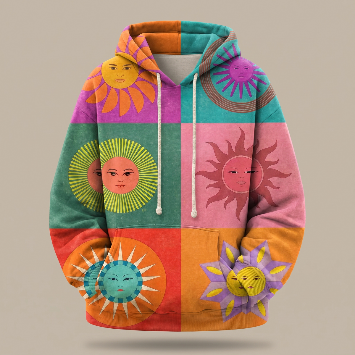 THALINDRA | FELPA CON GRAFICA RAINBOW SUNBURST