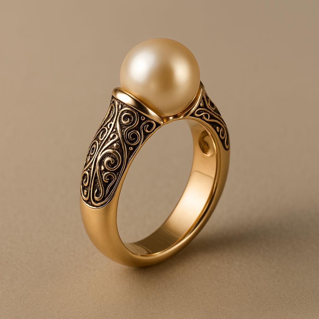 AURELIANE | ANELLO VINTAGE SENZA TEMPO IN ORO E PERLE