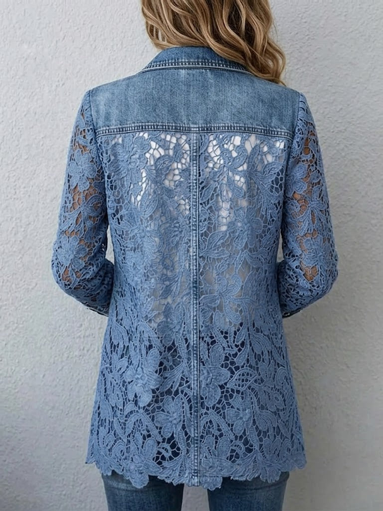 LACINDA | BLAZER CON INSERTI IN PIZZO FLOREALE