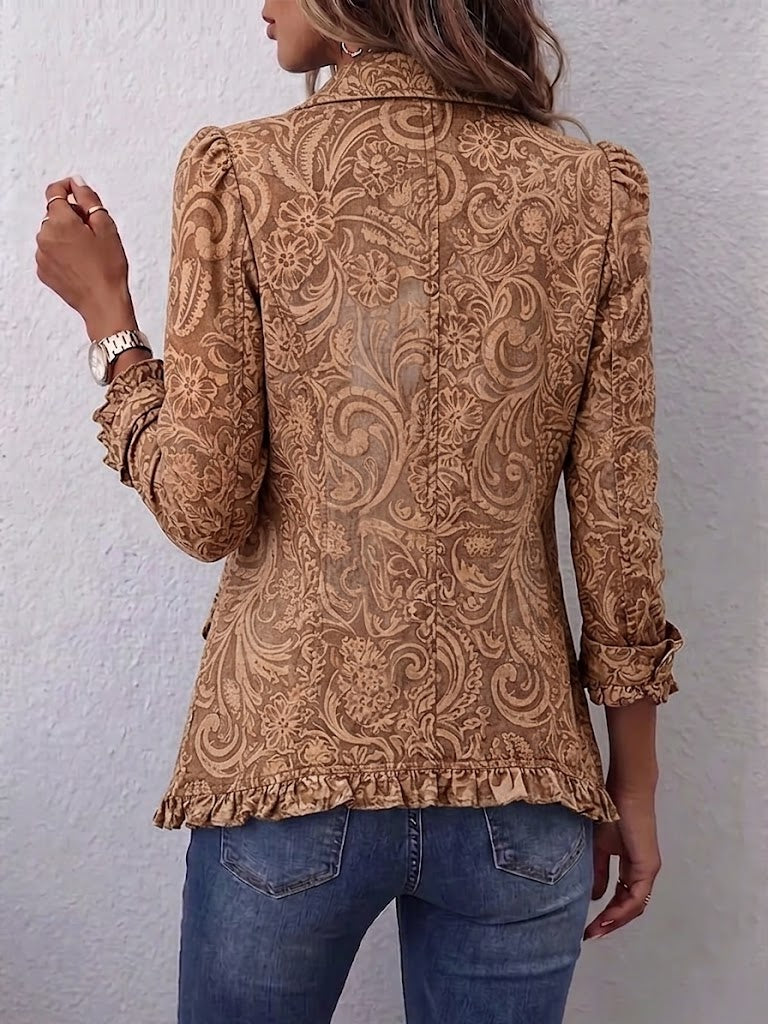 VYCLARA | GIACCA CON STAMPA FLOREALE BOHEMIAN VINTAGE E VOLANT