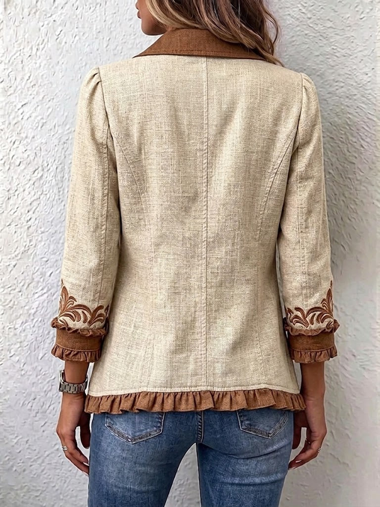 DAWNCROFT | GIACCA VINTAGE BOHEMIAN A FIORI CON VOLANT