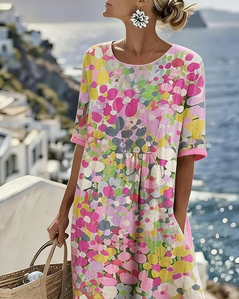FLEURÉ | ABITO MIDI CON STAMPA FLOREALE ARIOSA