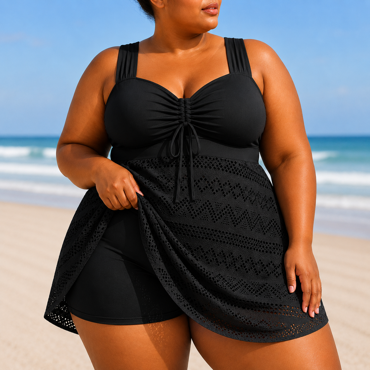 EMILLE | VESTITO DA MARE RAFFINATO TAGLIE FORTI