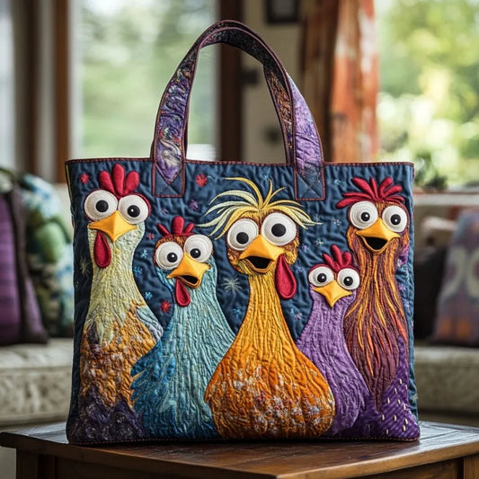 HATTIE | BORSA ARTIGIANALE CON CINQUE GALLINE COLORATE