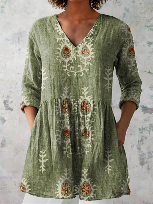 ELISE | CAMICIA LUNGA CON SCOLLO A V