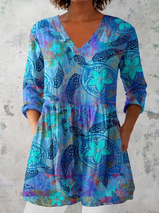 JULIETTE | CAMICIA LUNGA CON SCOLLO A V