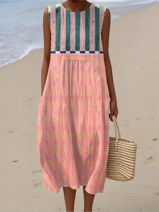 LILY | ABITO MIDI A RIGHE PASTELLO