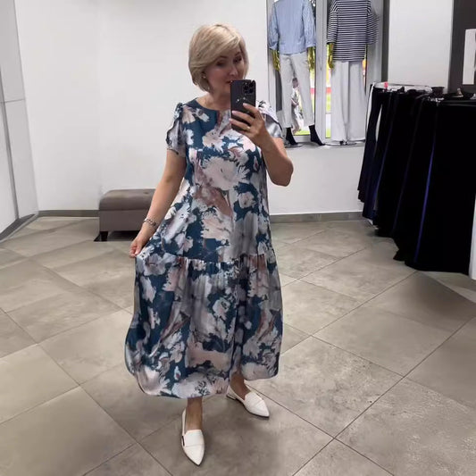 EVANGELINE | ABITO MAXI A BALZE FLOREALE