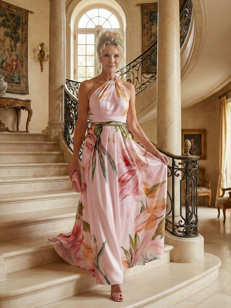 AMIEL | ABITO MAXI FLOREALE LEGGERO