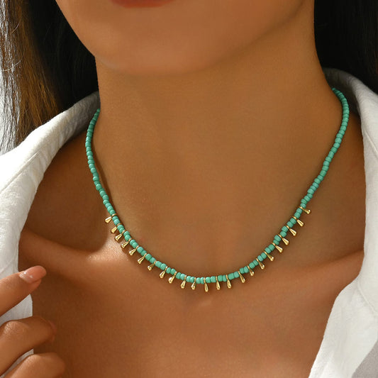 AZURA | COLLANA MINIMAL TURCHESE E ORO