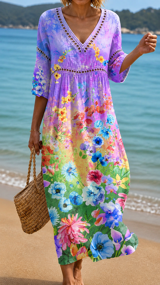 CHARLOTTE | ABITO DA MARE CON FIORI VIBRANTI